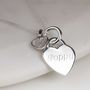 Engraved Silver Heart Necklace With Sparkly Heart, thumbnail 1 of 6