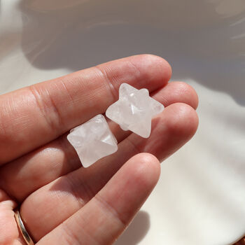 Clear Quartz Merkaba Star Crystal Gift With Pouch, 3 of 7