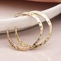 Large Gold Plated Hammered Hoop Earrings, thumbnail 1 of 8