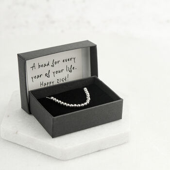 Sterling Silver 21 Beads 21st Birthday Necklace, 5 of 7