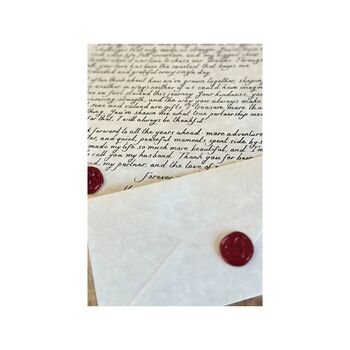 Handwritten A4 Parchment Letter With Red Wax Seal, 4 of 7