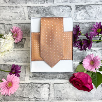 Spice Pin Dots Wedding Tie Set, 5 of 6