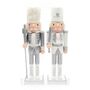 Pair Of Silver Christmas Nutcrackers, thumbnail 1 of 2
