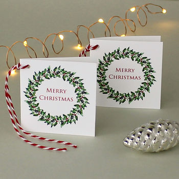 Christmas Gift Tags With Holly And Ivy Wreath, 4 of 4