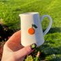 Ceramic Milk Jug With Embossed Orange Motif, thumbnail 2 of 7