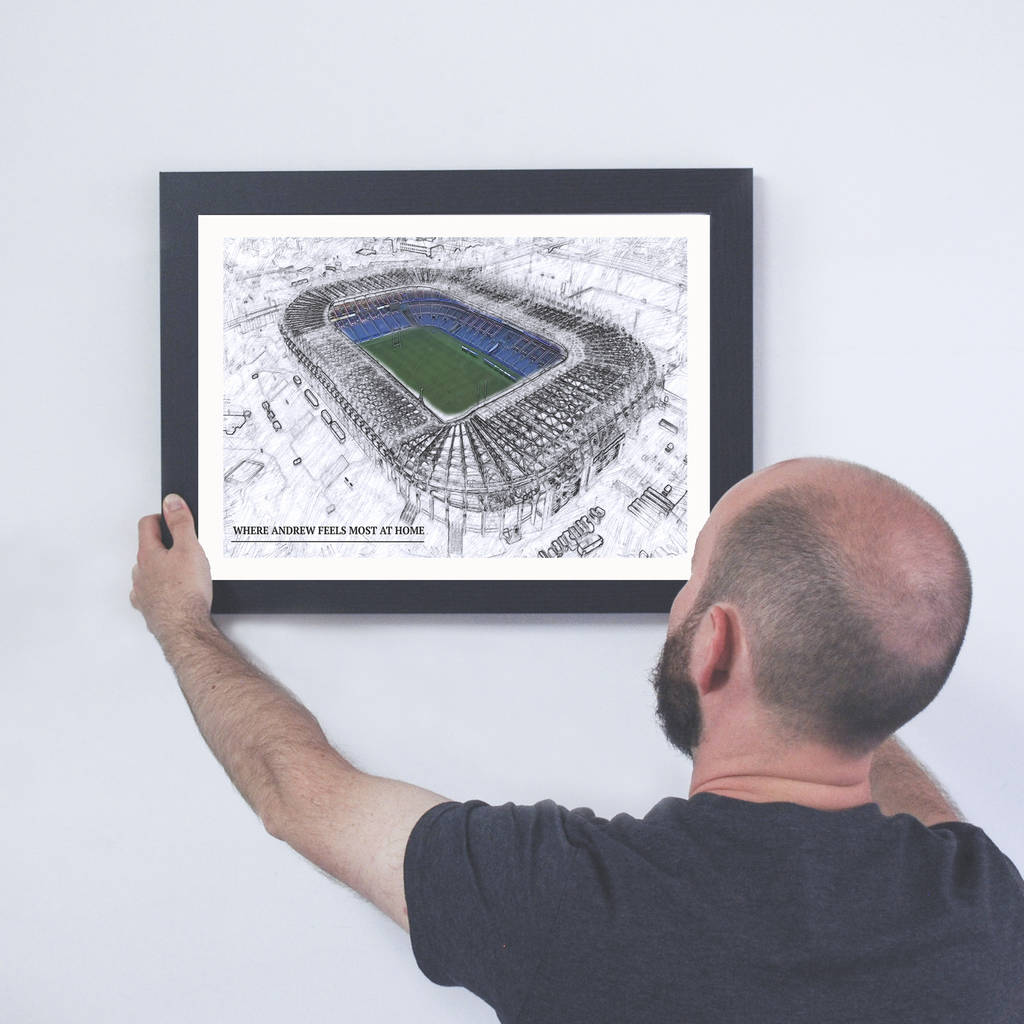 Personalised Illustrated Rugby Stadium Framed Print, 1 of 4