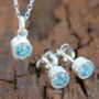 Blue Topaz November Birthstone Sterling Silver Necklace, thumbnail 5 of 6