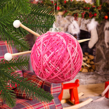 G Decor Cosy Christmas Ball Of Wool Bauble Ornament, 3 of 5