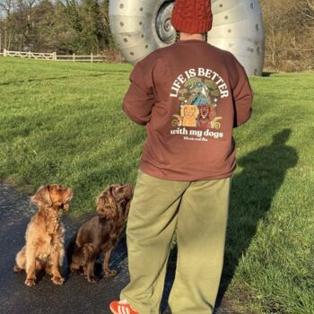 Personalised Forest Life Is Better With Your Dog Sweatshirt, 3 of 12