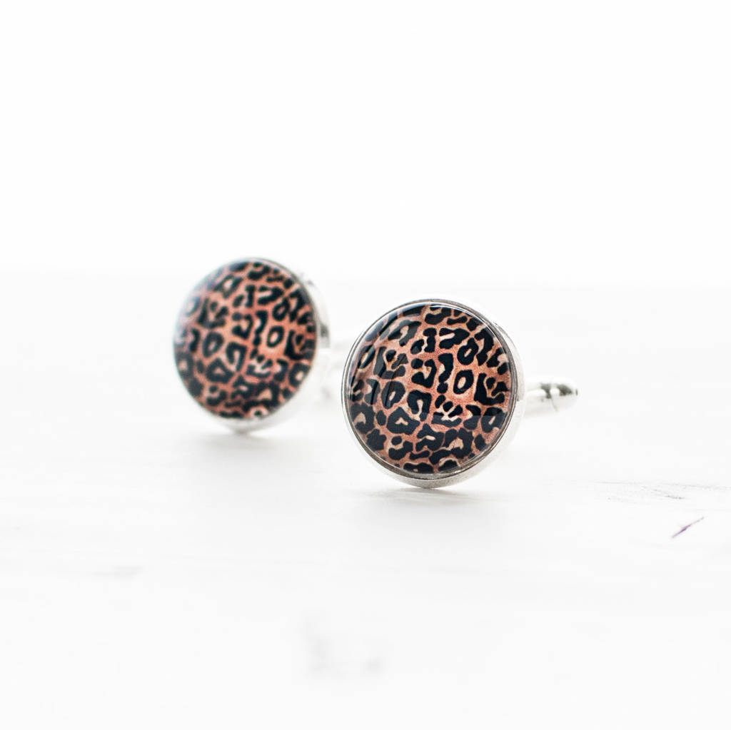 Leopard Print Cufflinks By Juju Treasures