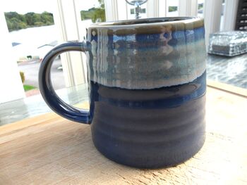 Individual Reactive Glaze Brûlée Mug In Denim Glaze, 7 of 12