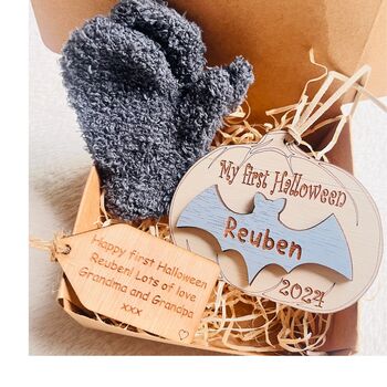 Baby's First Halloween 2025 Gift Box With Baby Mittens, 6 of 9