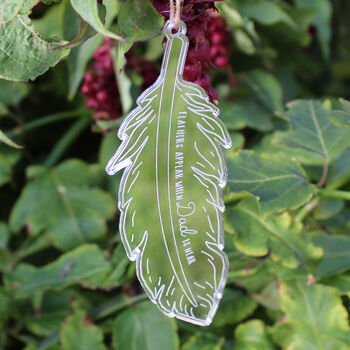 Personalised Feather Mirror Remembrance Keepsake, 2 of 2