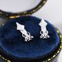 Squid Stud Earrings In Sterling Silver, thumbnail 8 of 12