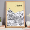 Personalised Guildford Print By Tessa Galloway Illustration ...