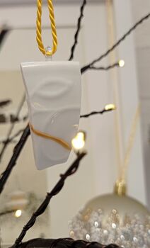 White Kintsugi Christmas Decorations, 7 of 10