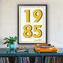 1985 Personalised Year Typography Print, thumbnail 9 of 10