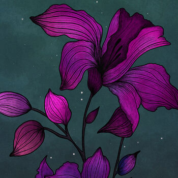 Purple Orchids Giclée Art Print, 6 of 6