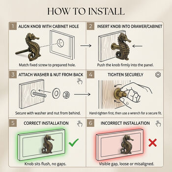 Brass Seahorse Drawer Pull Knob, 8 of 8