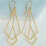 Art Deco Gold Vermeil Dangle Earrings, thumbnail 2 of 5