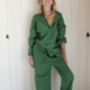 Organic Cotton Plain Green Unisex Pyjama, thumbnail 5 of 5