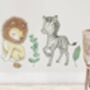 Children's Safari Jungle Animals Wall Decal Stickers, thumbnail 3 of 7