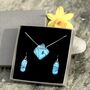 Turquoise Diamond Shaped Fused Glass Necklace, thumbnail 3 of 12
