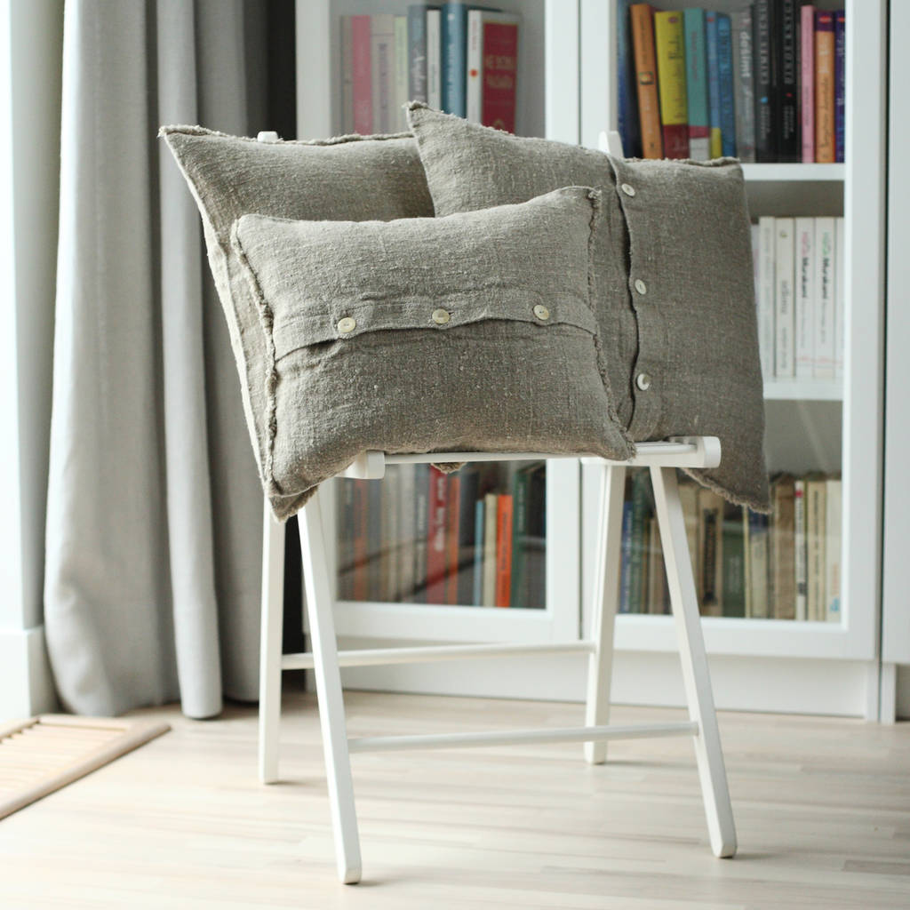 Ruustic Fringe Linen Decorative Cushion Covers, 1 of 6
