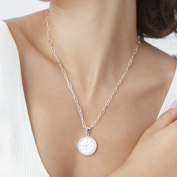 Woman's Engraved Compass Necklace, 2 of 7