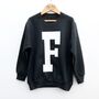 Personalised Kids Letter Sweatshirt In Black, thumbnail 3 of 9