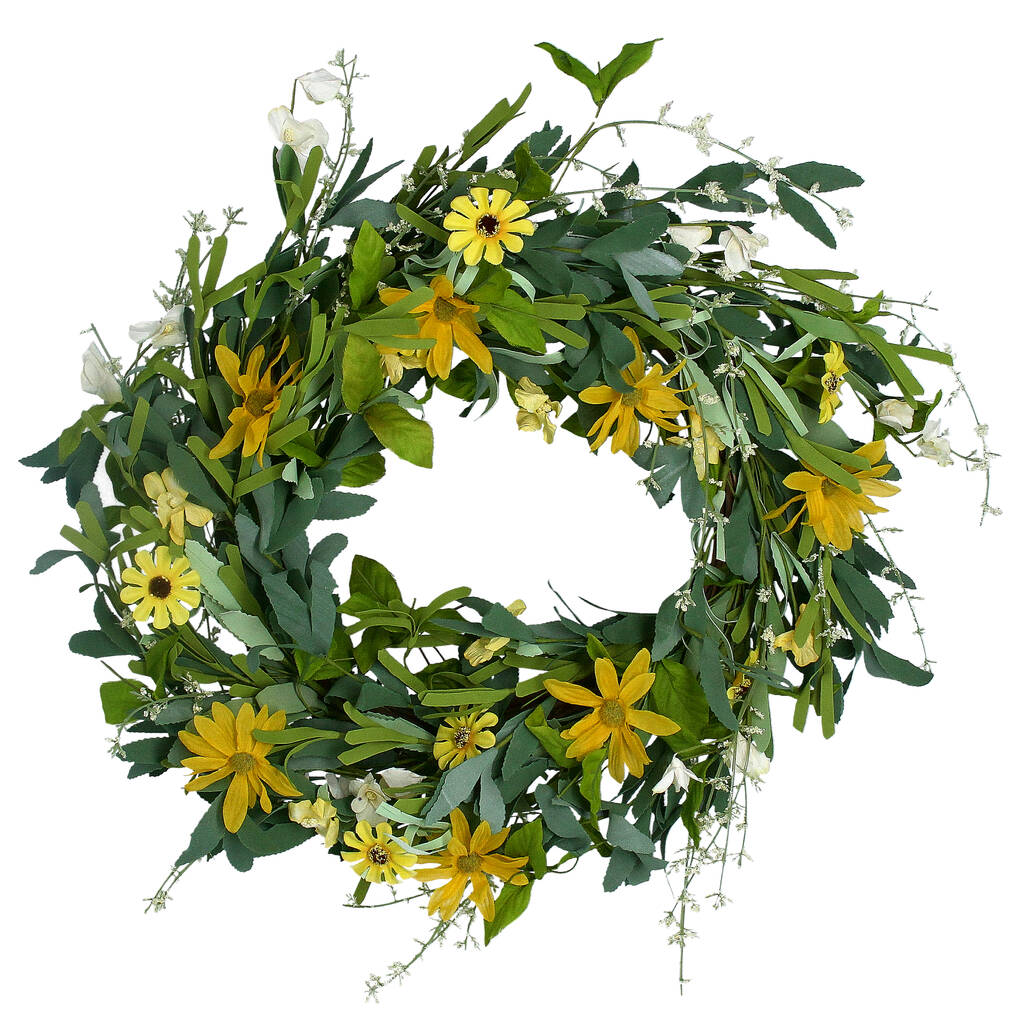 Yellow Floral Spring Wreath By Ella James