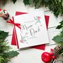Mum And Dad Mistletoe Christmas Card, Customisable, thumbnail 7 of 9