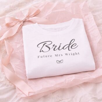 Personalised Bride Future Mrs T Shirt, 3 of 4