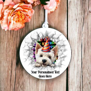 Personalised West Highland Terrier Birthday Break Through, 6 of 8