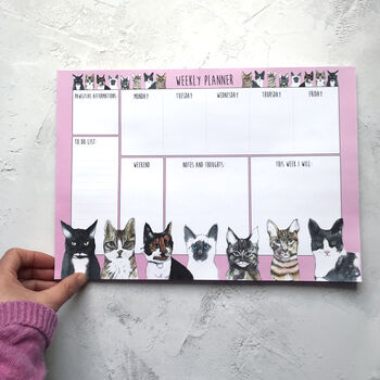 Cats Desk Weekly Planner Notepad, 3 of 5