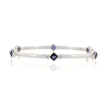 Divinity Princess Iolite Bangle Silver Or Gold Plated, 3 of 11