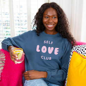 'Self Love Club' Women's Sweatshirt Jumper, 4 of 9