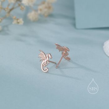 Sterling Silver Extra Small Dragon Stud Earrings, 5 of 12