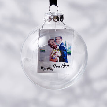 Photo Mr And Mrs Personalised Christmas Bauble, 2 of 4