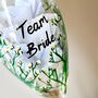 Gypsophila Team Bride Hand Painted Glass Champagne Flute, thumbnail 4 of 5