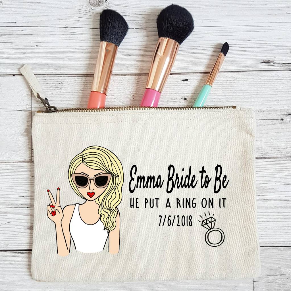 bride to be makeup bag