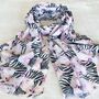 Pink And Black Zebra And Floral Print Scarf, thumbnail 3 of 6