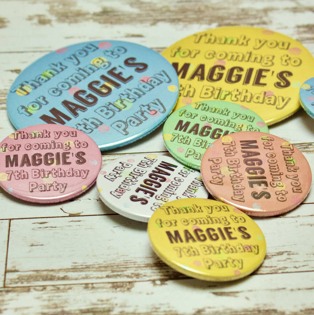 Personalised Children's Party Badge By bedcrumb
