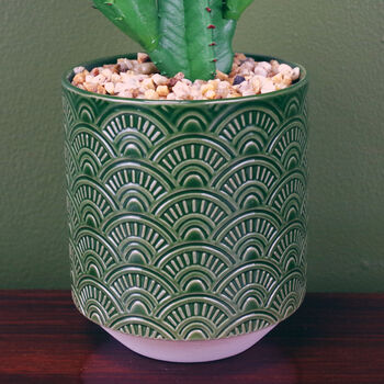 23cm Artificial Cactus Plant Potted In Green Planter, 2 of 3