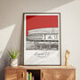 Personalised Football Stadium Print Custom Club, Colours And Text, thumbnail 1 of 6