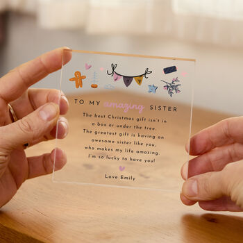Personalised Acrylic Plaque Gift For Sister, 3 of 3