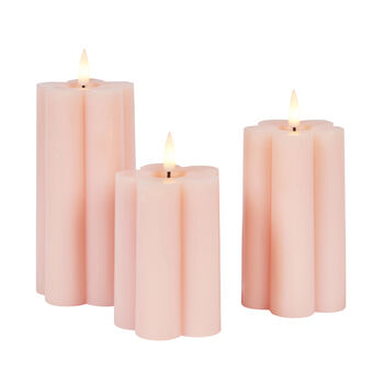 Three Pink Flower Tru Glow® LED Candles With Timer, 4 of 4