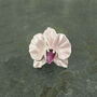 Pale Pink Orchid Flower Brooch, thumbnail 2 of 3