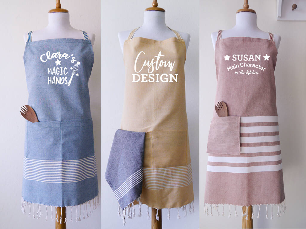 Personalised Cotton Apron And Tea Towels, 1 of 12