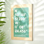 Personalised Coordinates Location Wooden Print, thumbnail 1 of 3